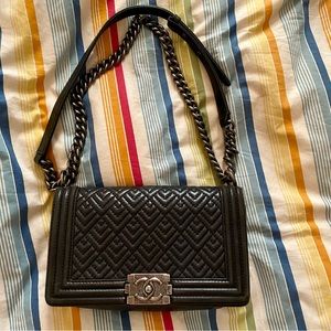 Chanel Boy Bag Medium Black with Ruthenium Hardware